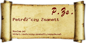 Petróczy Zsanett névjegykártya