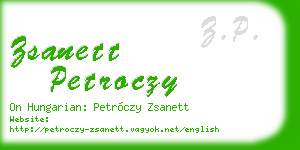 zsanett petroczy business card
