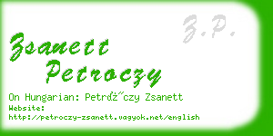 zsanett petroczy business card